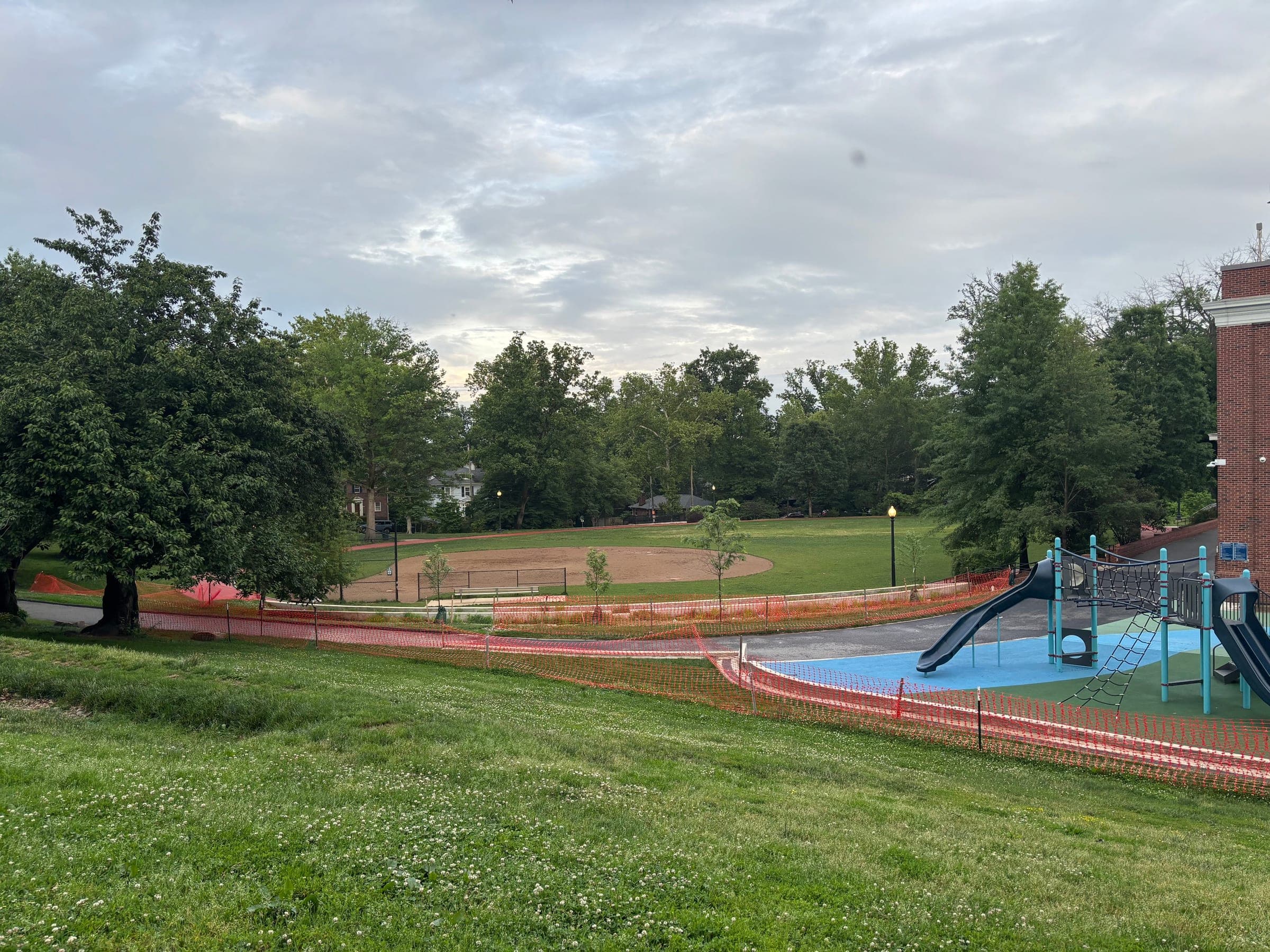 The baseball diamond and athletic field at Lafayette-Pointer Park