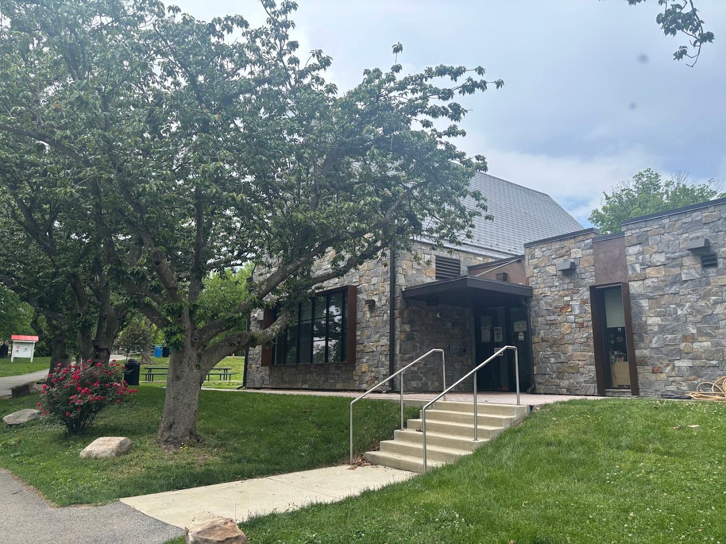 The stone exterior of the Lafayette-Pointer Recreation Center